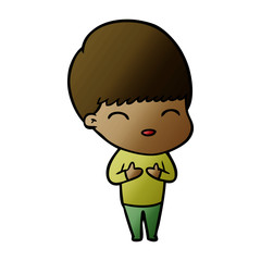 happy cartoon boy
