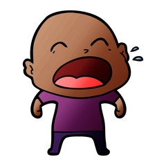 cartoon shouting bald man