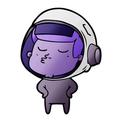 Obraz na płótnie Canvas cartoon confident astronaut