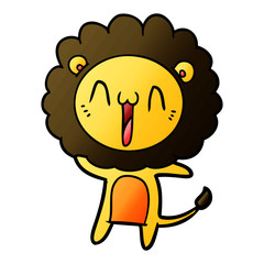 happy cartoon lion