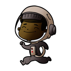 happy cartoon astronaut