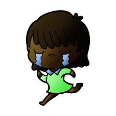 cartoon woman crying
