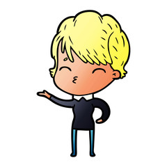 cartoon woman thinking