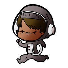 Obraz premium cartoon astronaut woman