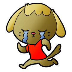 cute puppy crying cartoon