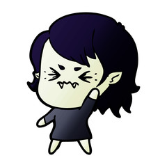 annoyed cartoon vampire girl