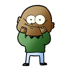 cartoon bald man staring