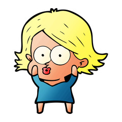 cartoon girl pouting