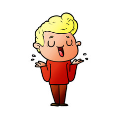 happy cartoon man