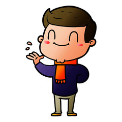 cartoon friendly man