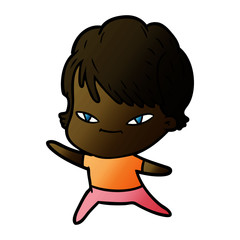 cartoon happy woman