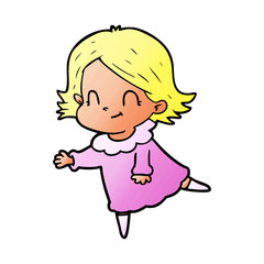 cartoon friendly girl