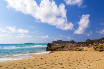 Scenery of Falassarna beach on Crete, Greece