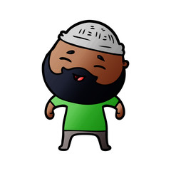 cartoon happy bearded man
