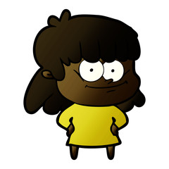 Obraz premium cartoon smiling woman