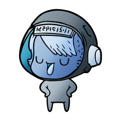 cartoon astronaut woman