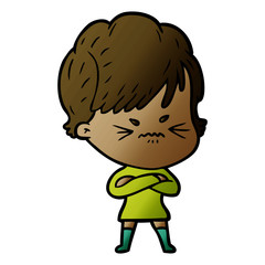 cartoon frustrated woman