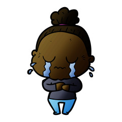 cartoon crying old lady