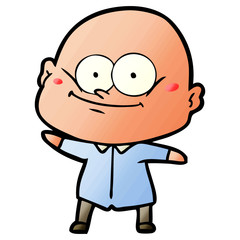 cartoon bald man staring