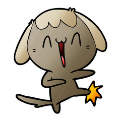 cartoon laughing dog kicking