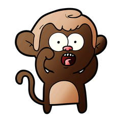 Fototapeta premium cartoon shocked monkey