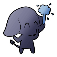 cute cartoon elephant spouting water