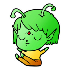 cartoon alien girl