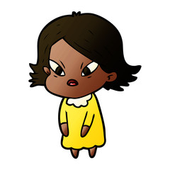 cartoon stressed woman