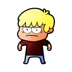 annoyed cartoon boy