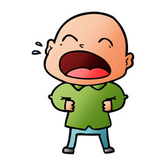 cartoon shouting bald man