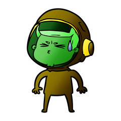 cartoon stressed astronaut