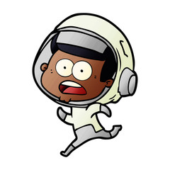 cartoon surprised astronaut