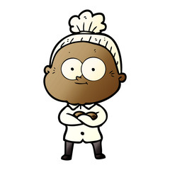 Obraz premium cartoon happy old woman