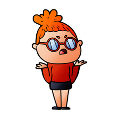 cartoon annoyed woman