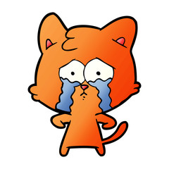 cartoon crying cat