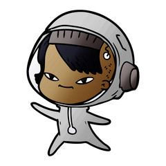 cartoon astronaut woman