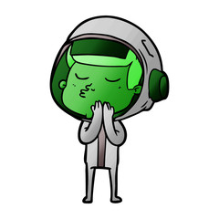 cartoon confident astronaut
