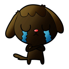 cute cartoon dog crying
