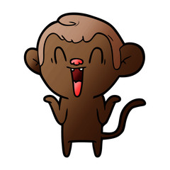 cartoon laughing monkey