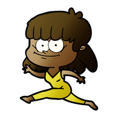 cartoon girl smiling