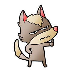 cartoon annoyed wolf