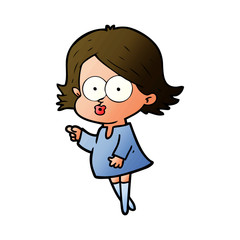 cartoon girl pouting