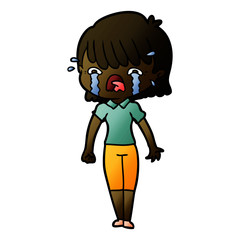 cartoon girl crying