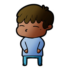 cartoon curious boy