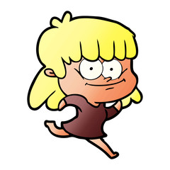cartoon smiling woman