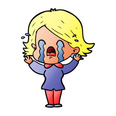 cartoon woman crying