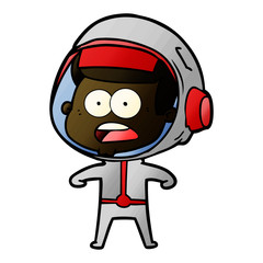 cartoon surprised astronaut