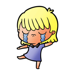 cartoon woman crying