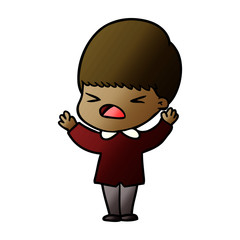 cartoon stressed man