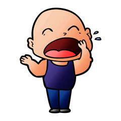 cartoon shouting bald man